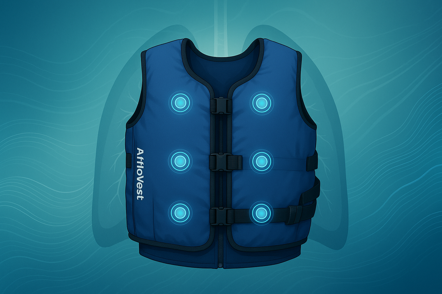 Patient receiving vest therapy for airway clearance